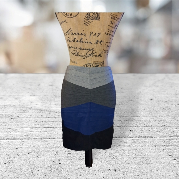Aryn K color block bodycon skirt size L - Picture 9 of 14